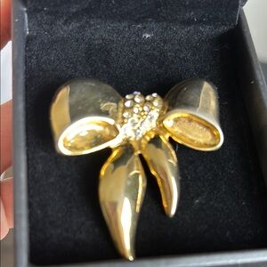 Classic Gold colored Butterfly Brooch with Polished Finish